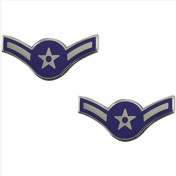 UNITED STATES AIR FORCE E-2 Airman Metal Chevron - Picture 1 of 1